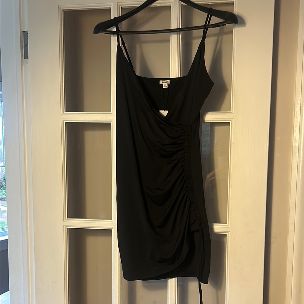 NWT Black Wrapped Ruched Dress - Garage